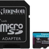 Kingston Tarjeta Micro SDXC 64GB UHS-I U3 V30 Clase 10 170MB/s Canvas Go Plus con Adaptador