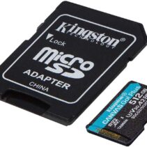 Kingston Tarjeta Micro SDXC 512GB UHS-I U3 V30 Clase 10 170MB/s Canvas Go Plus con Adaptador