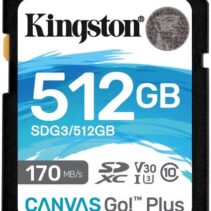 Kingston Tarjeta SDXC 512GB UHS-I U3 V30 Clase 10 170MB/s Canvas Go Plus