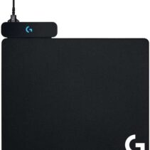 Logitech Powerplay Base con Sistema de Carga Inalambrica para Raton - Compatible con G703/G903 - Incluye 2 Alfombrillas Rigida y Flexible - Iluminacion RGB del Logotipo - 32x34x0.2cm - Cable de 1.83m - Color Negro