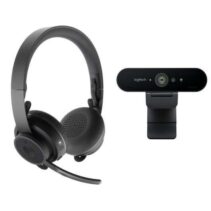 Logitech Pack Profesional de Colaboracion con Video Bluetooth Webcam Brio UHD 4K + Auriculares Zone Wireless - Color Negro