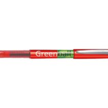 Pilot Boligrafo de Tinta Liquida Greenball - Recargable - Fabricado con Plastico Reciclado - Punta Media 0.7mm - Trazo 0.35mm - Color Rojo