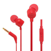 JBL Tune 110 Auriculares con Microfono - Manos Libres - Control en Cable - Cable Plano de 1.11m - Color Rojo