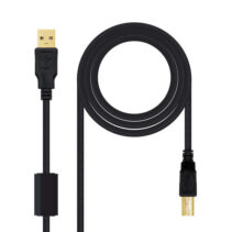 Nanocable Cable de Impresora con Ferrita USB-B 2.0 Macho a USB-A Macho 3m