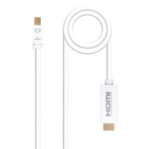 Nanocable Cable Conversor Mini DP Macho a HDMI v1.4 Macho 5m - Color Blanco