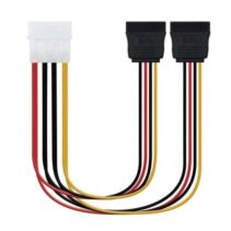 Nanocable Cable SATA Alimentacion 5.25" Molex 4pin Macho a 2x SATA Hembra 0.30m