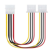 Nanocable Cable Alimentacion Molex 4pin Macho a 2x Molex 4pin Hembra 0.20m