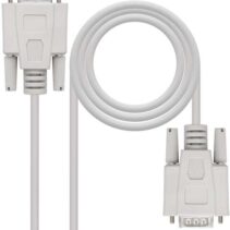 Nanocable Cable Serie RS232 DB9 Macho a DB9 Hembra 3m - Color Beige