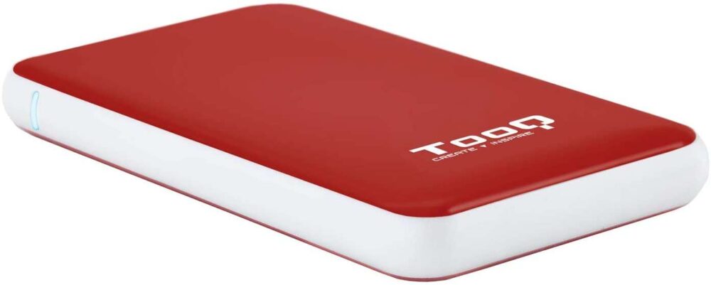 Tooq Carcasa Externa HDD/SDD 2.5" hasta 9.5mm SATA USB 3.0/3.1 Gen 1 - Sin Tornillos - Color Rojo/Blanco