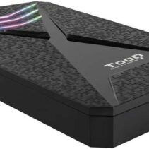 Tooq Carcasa Externa Gaming HDD/SDD 2.5" hasta 9.5mm SATA USB 3.0/3.1 Gen 1 - Iluminacion LED RGB - Sin Tornillos - Color Negro