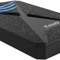 Tooq Carcasa Externa Gaming HDD/SDD 2.5" hasta 9.5mm SATA USB 3.0/3.1 Gen 1 - Iluminacion LED Azul - Sin Tornillos - Color Negro