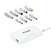 Tooq Cargador Universal Automatico para Portatil 100W - USB - 9 Adaptadores - Voltaje 18.5-20V - Diseño Slim - Color Blanco