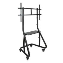 Tooq Soporte de Pantalla de Suelo con Ruedas 60"-105" - Bloqueo de Ruedas - Sistema Antirrobo - Gestion de Cables - Peso Max 100Kg - VESA 1000X600mm - Color Negro