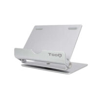 Tooq Soporte de Sobremesa para Tablet hasta 10" - Inclinable y Giratorio - Base Antideslizante - Color Plata