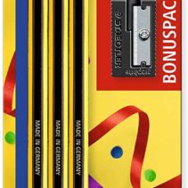 Staedtler Noris 120 Pack de 3 Lapices de Grafito Hexagonales + Goma de Borrar + Sacapuntas - Mina HB Ultrarresistente de 2mm - Madera de Bosques Sostenibles