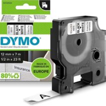 Dymo D1 45013 Cinta de Etiquetas Original para Rotuladora - Texto negro sobre fondo blanco - Ancho 12mm x 7 metros - S0720530