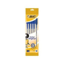 Bic Cristal Original Pack de 5 Boligrafos de Bola - Punta Redonda de 1.0mm - Trazo 0.4mm - Tinta con Base de Aceite - Color Azul