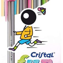 Bic Cristal Fun Pack de 4 Boligrafos de Bola - Punta Redonda de 1.6mm - Trazo 0.42mm - Tinta con Base de Aceite - Colores Surtidos