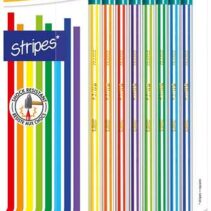 Bic Evolution Stripes Pack de 8 Lapices de Grafito Hexagonales con Goma de Borrar - Mina HB Ultraresistente - Fabricados en Resina Sintetica - Cuerpo de Colores Surtidos