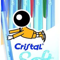 Bic Cristal Soft Pack de 4 Boligrafos de Bola - Punta Media de 1.2mm - Trazo 0.45mm - Escritura mas Fluida - Colores Surtidos