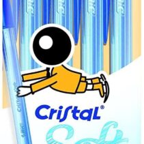 Bic Cristal Soft Pack de 4 Boligrafos de Bola - Punta Media de 1.2mm - Trazo 0.45mm - Escritura mas Fluida - Color Azul