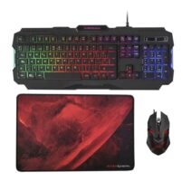 Mars Gaming Pack Teclado + Raton 4000dpi 6 Botones + Alfombrilla 350 x 250mm - Conectividad USB - Retroluminacion RGB - Antighosting - Cable de 1.50m