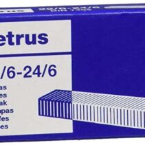 Petrus Grapas 22/6 Galvanizadas - Hasta 30 Hojas - Caja de 1000 Grapas - Patilla de 6mm