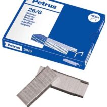 Petrus Grapas 26/6 Galvanizadas - Hasta 30 Hojas - Caja de 1000 Grapas - Patilla de 6mm