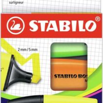 Stabilo Boss Mini Pack de 3 Marcadores Mini Fluorescentes - Trazo entre 2 y 5mm - Tinta con Base de Agua - Antisecado - Colores Surtidos