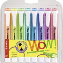 Stabilo Swing Cool Pack de 8 Marcadores Fluorescentes - Cuerpo Plano - Punta Biselada - Trazo entre 1 y 4mm - Tinta con Base de Agua - Antisecado - Colores Surtidos