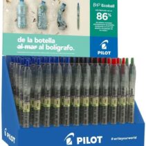 Pilot Expositor 60 Boligrafos de Bola Retractiles B2P Ecoball BeGreen + 10 B2P Gel BeGreen - 86