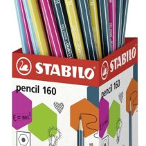 Stabilo Pencil 2160 Expositor de 72 Lapices con Goma - Mina HB de 2.2mm - Forma Hexagonal - Colores Surtidos