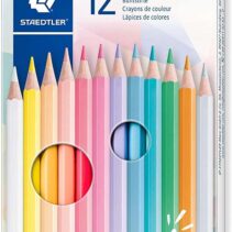 Staedtler 146C Pack de 12 Lapices de Colores Pastel Hexagonales - Mina Suave - Resistencia a la Rotura - Colores Surtidos