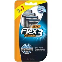 Bic Flex 3 Pack de 3+1 Maquinillas de Afeitar Desechables de 3 Hojas - Cabezal Pivotante - Tira Lubricante con Aloe Vera