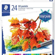 Staedtler Pasteles al Oleo 2420 Pack de 24 Ceras Blandas - Resistencia a la Rotura - Extremadamente Brillantes - Colores Surtidos