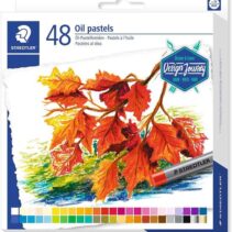 Staedtler Pasteles al Oleo 2420 Pack de 48 Ceras Blandas - Resistencia a la Rotura - Extremadamente Brillantes - Colores Surtidos