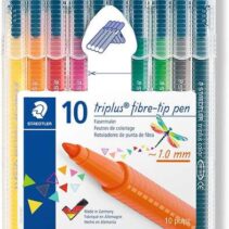 Staedtler Triplus Color 323 Pack de 10 Rotuladores de Punta Fina - Trazo de 1mm Aprox - Tinta Base de Agua - Colores Surtidos