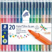 Staedtler Triplus Color 323 Pack de 20 Rotuladores de Punta Fina - Trazo 1mm Aprox - Tinta Base de Agua - Colores Surtidos