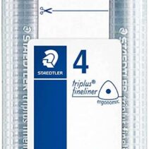 Staedtler Triplus Fineliner 334 Pack de 4 Rotuladores de Punta Fina - Trazo 0.3 mm Aprox - Tinta Base de Agua - Colores Surtidos