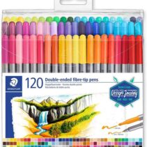 Staedtler 3200 Pack de 120 Rotuladores de Doble Punta - Resistente a la Presion - Colores Surtidos