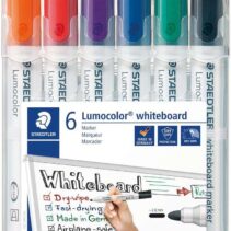 Staedtler Lumocolor 351 Pack de 6 Marcadores para Pizarra Blanca - Secado Rapido - Colores Surtidos