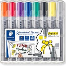 Staedtler Lumocolor Flipchart 356 Pack de 8 Marcadores Permanentes - Tinta Base de Agua - Colores Surtidos