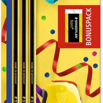 Staedtler Noris 120 Pack de 3 Lapices de Grafito Hexagonales + Goma de Borrar + Sacapuntas - Mina HB Ultrarresistente de 2mm - Madera de Bosques Sostenibles