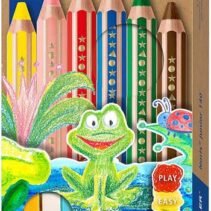 Staedtler Noris Junior Pack de 6 Lapices de Colores Extragruesos + Sacapuntas - 3 en 1