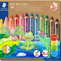 Staedtler Noris Junior Pack de 12 Lapices de Colores Extragruesos + Sacapuntas - 3 en 1