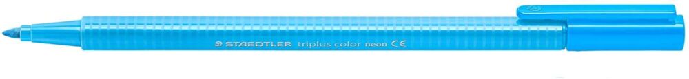 Staedtler Triplus Color 323 Rotulador de Punta Fina - Trazo 1mm Aprox - Tinta Base de Agua - Color Azul Neon