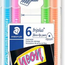 Staedtler Triplus Color 323 Pack de 6 Rotuladores de Punta Fina - Trazo 1mm Aprox - Tinta Base de Agua - Colores Surtidos