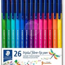 Staedtler Triplus Color 323 Pack de 26 Rotuladores de Punta Fina - Trazo 1mm Aprox - Tinta Base de Agua - Colores Surtidos