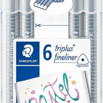 Staedtler Triplus Fineliner 334 Pack de 6 Rotuladores de Punta Fina - Trazo 0.3mm Aprox - Tinta Base de Agua - Colores Surtidos