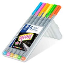 Staedtler Triplus Fineliner 334 Pack de 6 Rotuladores de Punta Fina - Trazo 0.3mm Aprox - Tinta Base de Agua - Colores Surtidos